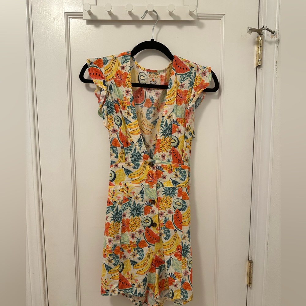 Marine Layer Floral Fruit Print Romper